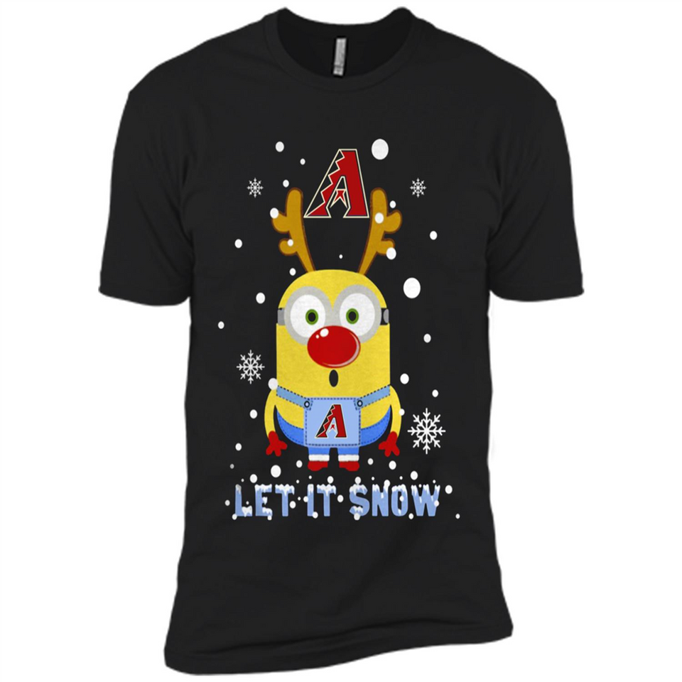 Minion Arizona Diamondbacks Ugly Christmas Sweater Let it Snow - Premium Short Sleeve T-Shirt