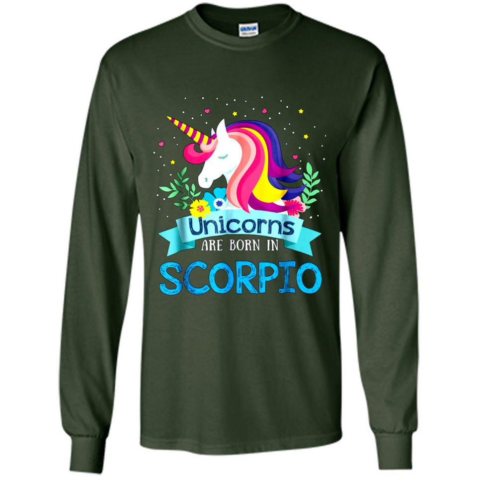Unicorns are born in Scorpio Birthday Rainbow Gift Ladies Custom