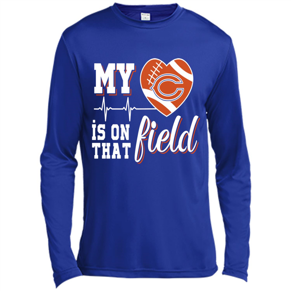 Chicago Bears Football My Heart is on that Field - Canvas Long Sleeve T-Shirt
