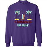 Christmas In July Shirt Surfing Palm Trees Surfboard - Sweatshirt