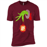 Grinch hand holding Logo HomeDepot Glitter Christmas - Premium Short Sleeve T-Shirt