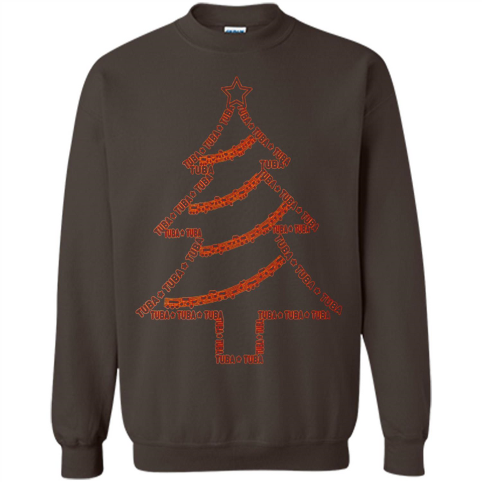 Tuba Text Christmas Tree Musical Instrument Holiday Shirt
