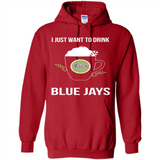 I Just Want To Drink Hot Chocolate & Watch Toronto Blue Jays Ugly Christmas Sweater PINGPONG