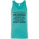 Don't Mess With Me My Grandma Is Crazy And She Will Punch You - Canvas Unisex Tank