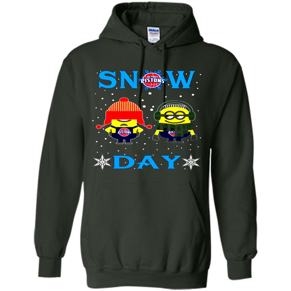 Snow Day Shirt For Detroit Pistons Vs Minion Fans pingpong