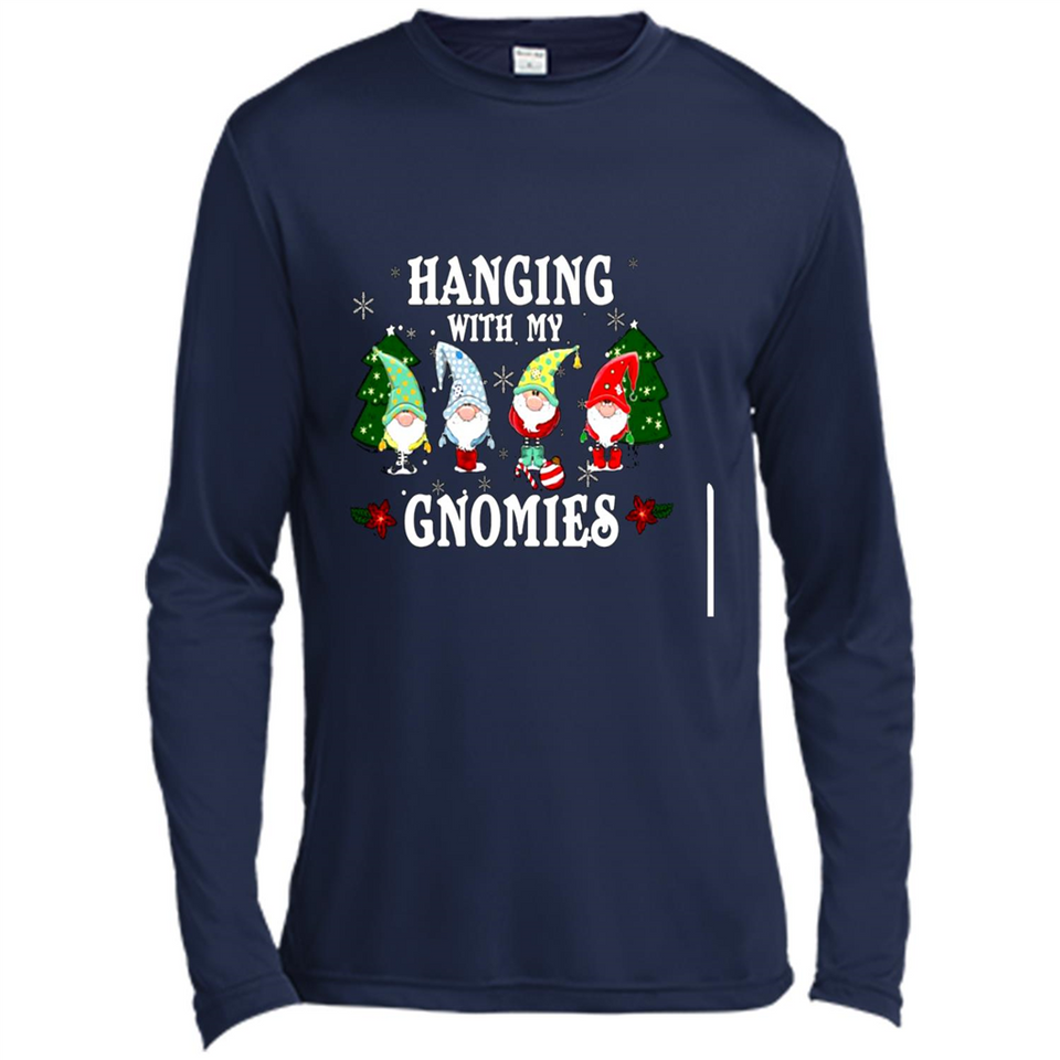 Christmas Garden Gnome Hanging With My Gnomies - Canvas Long Sleeve T-Shirt