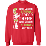 Shirt For Dr Seuss Cat And Seattle Seahawks Fans - Sweatshirt