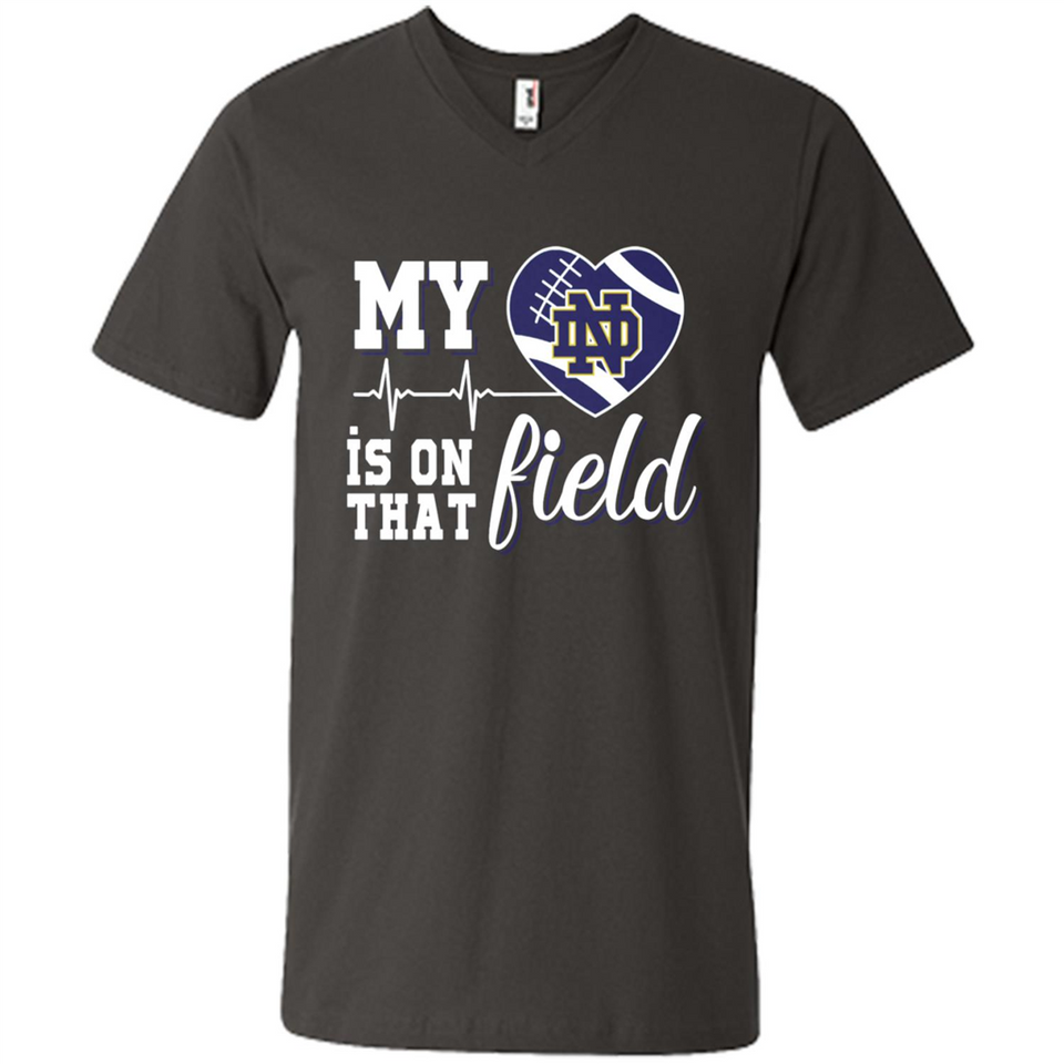 Notre Dame Fighting Irish Football My Heart is on that Field - Men's V-Neck