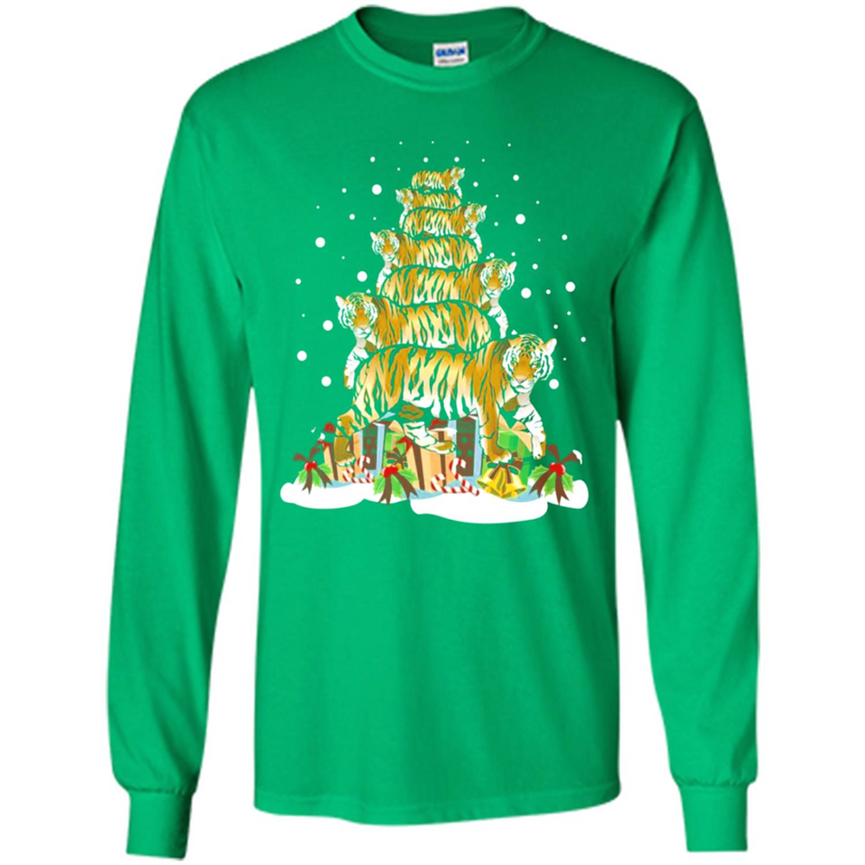 Tiger Christmas Tree Funny Merry Christmas - Long Sleeve T-Shirt