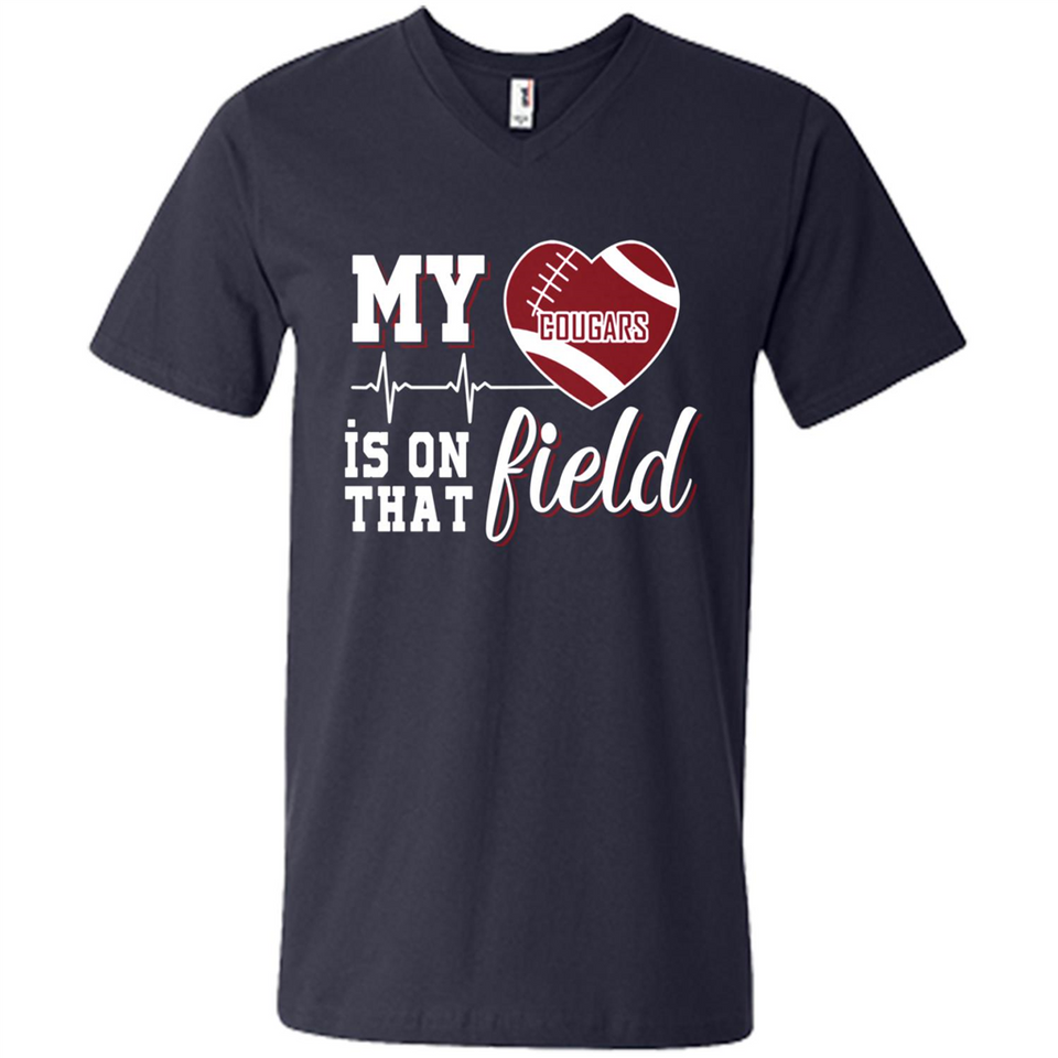 Washington State Cougars Football My Heart is on that Field - Men's V-Neck