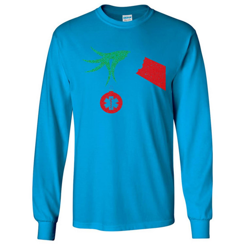 Funny Grinch Hand holding Doctor ornament Christmas Sporty T-Shirt - Long Sleeve T-Shirt