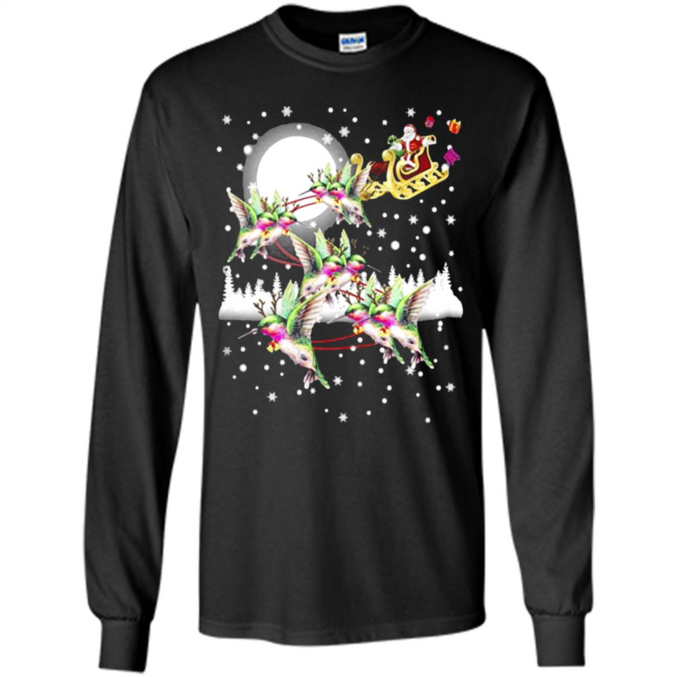 Hummingbird Santa Sleigh - Long Sleeve T-Shirt