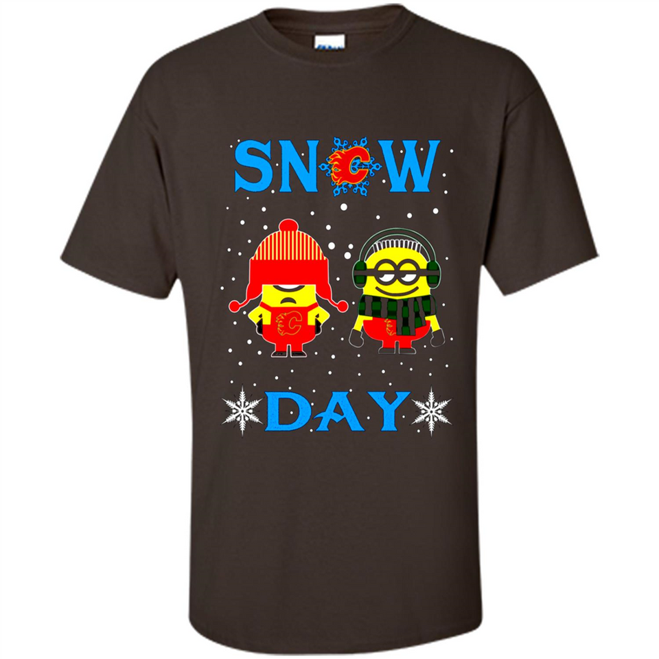 Snow Day Shirt For Calgary Flames Vs Minion Fans pingpong