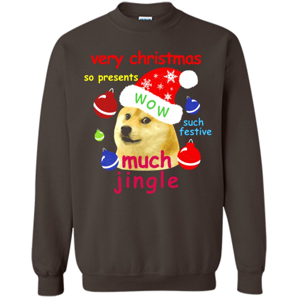 Christmas Doge Meme Shirts Funny Santa Shiba Inu Dog - Sweatshirt