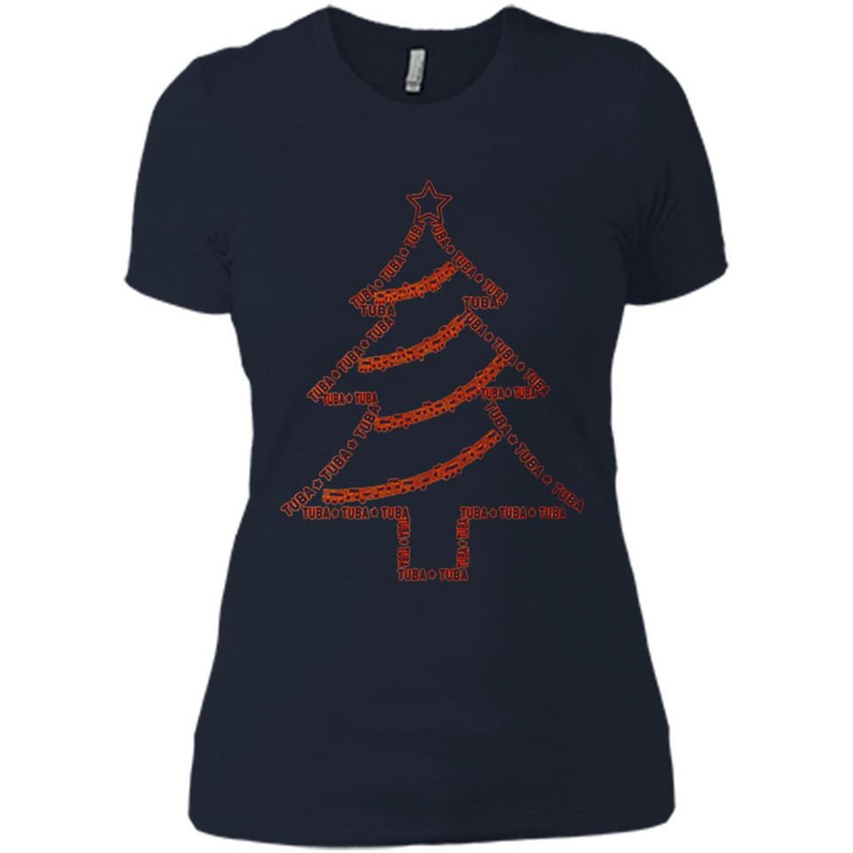 Tuba Text Christmas Tree Musical Instrument Holiday Shirt
