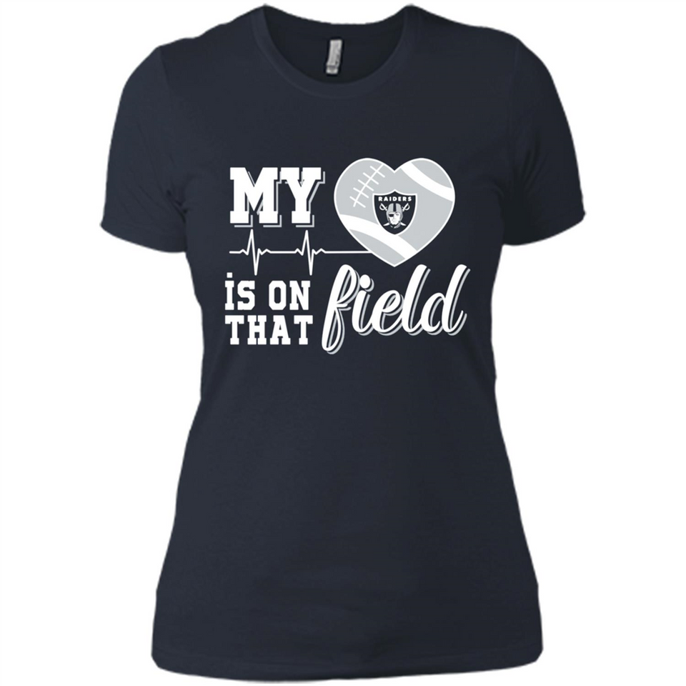 Oakland Raiders Football My Heart is on that Field - Ladies' Boyfriend T-Shirt