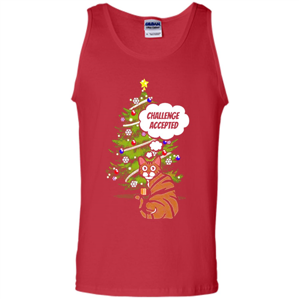 Christmas Tree Cat Long Sleeve Christmas Shirt for Cat Lover - Tank Top