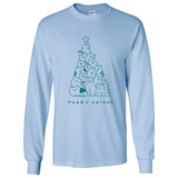 Merry Catmas Funny Cat Christmas Tree Sweatshirt - Long Sleeve T-Shirt