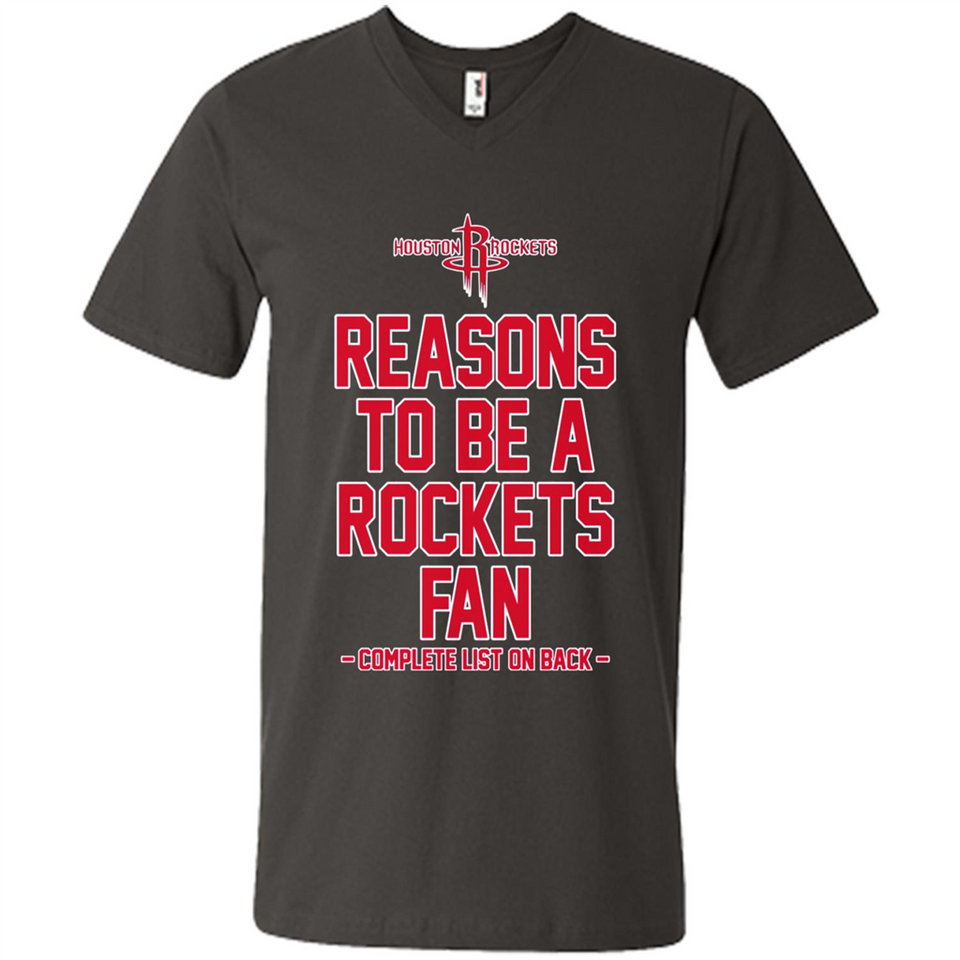 Reasons to be a Houston Rockets Fan Complete List on Back - Men's V-Neck