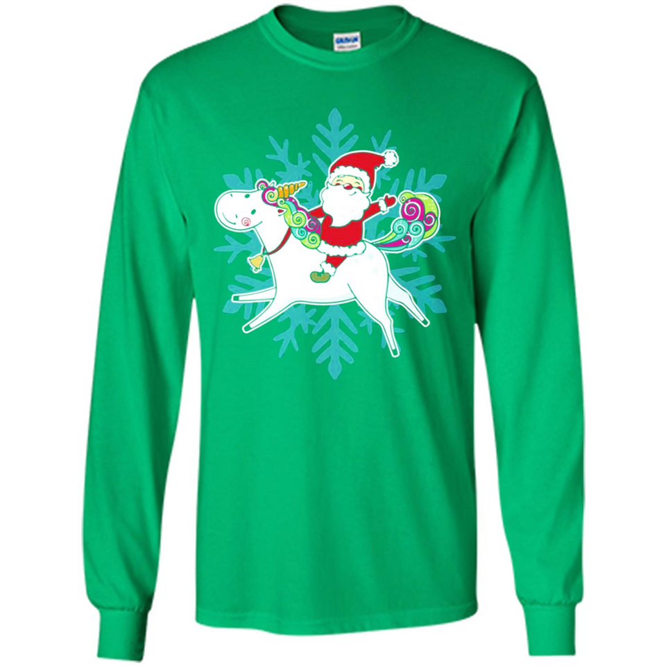 Unicorn And Santa Christmas 1 - Long Sleeve T-Shirt