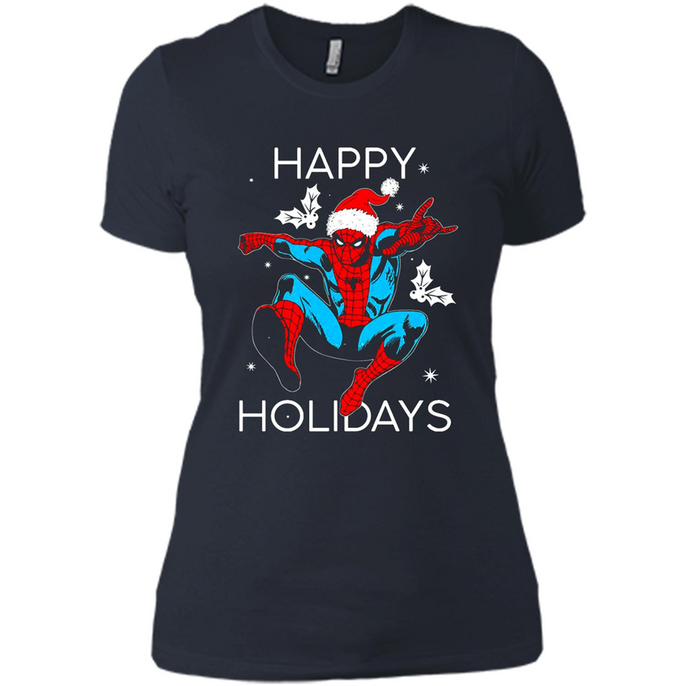 Marvel Spider Man Happy Holidays Santa Christmas Mug PINGPONG - Ladies' Boyfriend T-Shirt