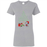 Snoopy Merry Christmas with Christmas tree T-Shirt - Ladies Short-Sleeve