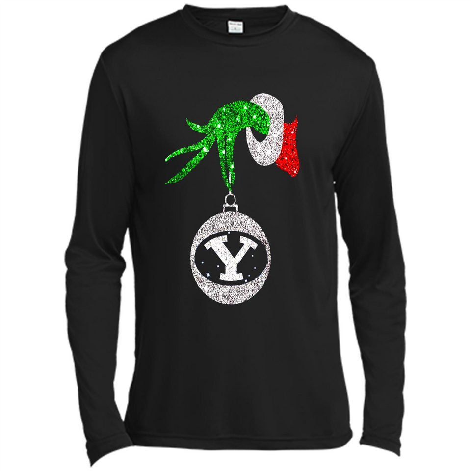 Fantastic Byu Cougars Glitter Grinch Monogram Ornament Christmas Gift - Canvas Long Sleeve T-Shirt