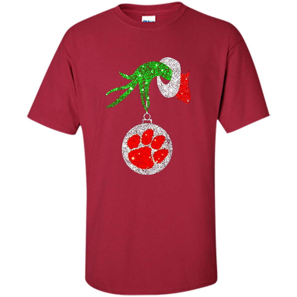 Amazing tee Clemson Tigers Glitter Grinch Monogram Ornament Christmas Gift - Shirt