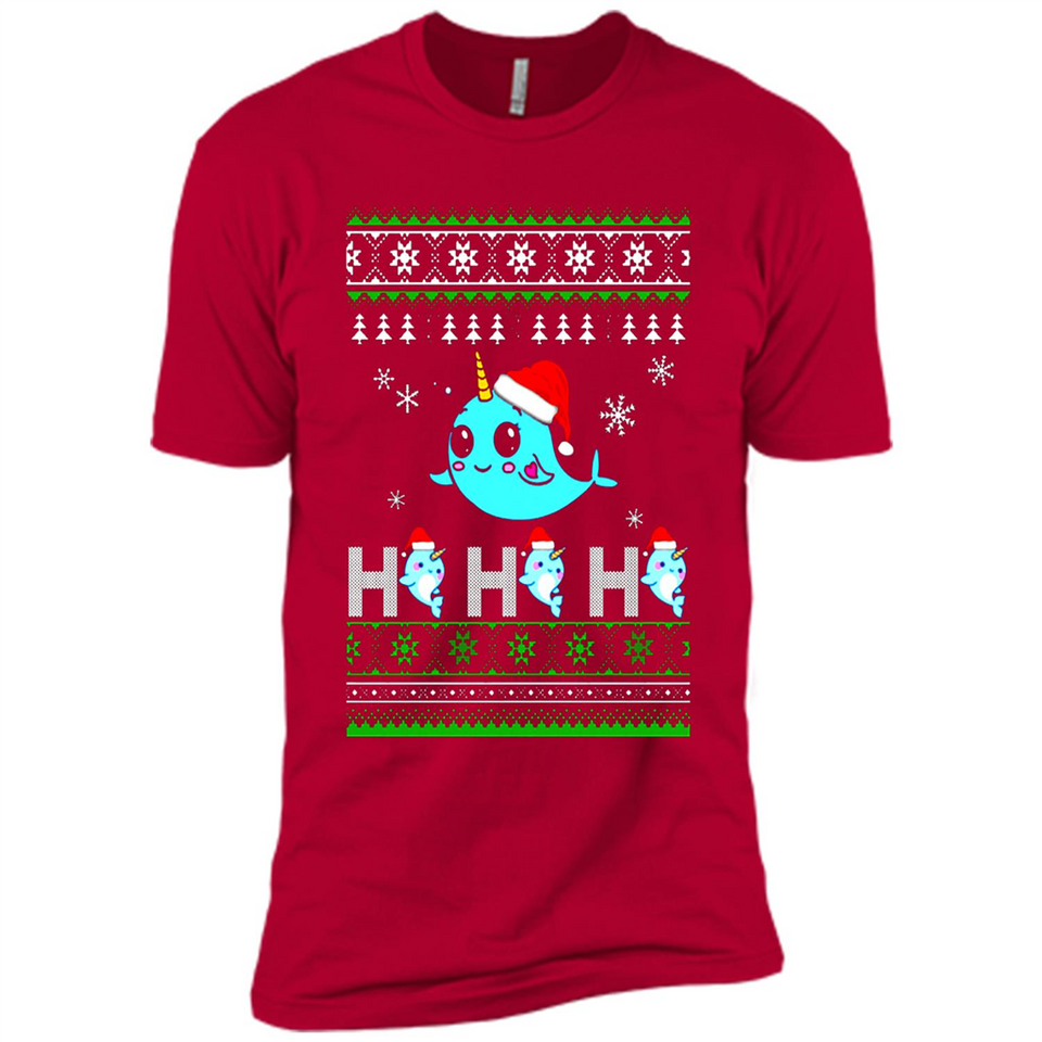 Narwhal christmas sweatshirt hoodie long PINGPONG - Premium Short Sleeve T-Shirt