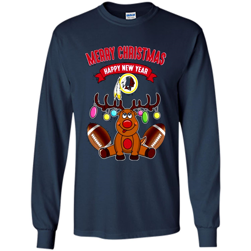 Washington Redskins NFL Reindeer Funny Merry Christmas And Happy New Year