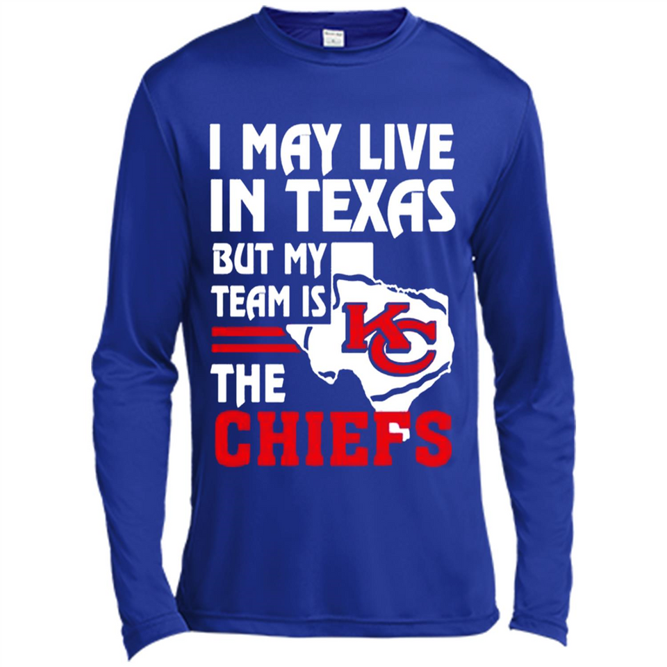 I May Live In Texas But My Team Is The Chiefs - Canvas Long Sleeve T-Shirt