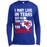 I May Live In Texas But My Team Is The Chiefs - Canvas Long Sleeve T-Shirt