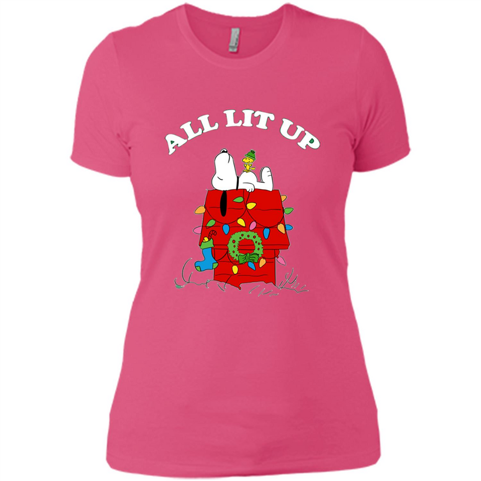 Peanuts By Schulz Snoopy Young Men_s Christmas - Ladies' Boyfriend T-Shirt