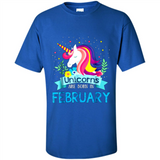 Unicorns are born in February Birthday Rainbow Gift Custom Ultra Cotton