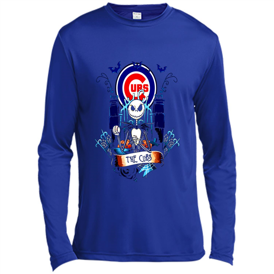 Chicago Cubs Halloween The Nightmare Before Christmas - Canvas Long Sleeve T-Shirt