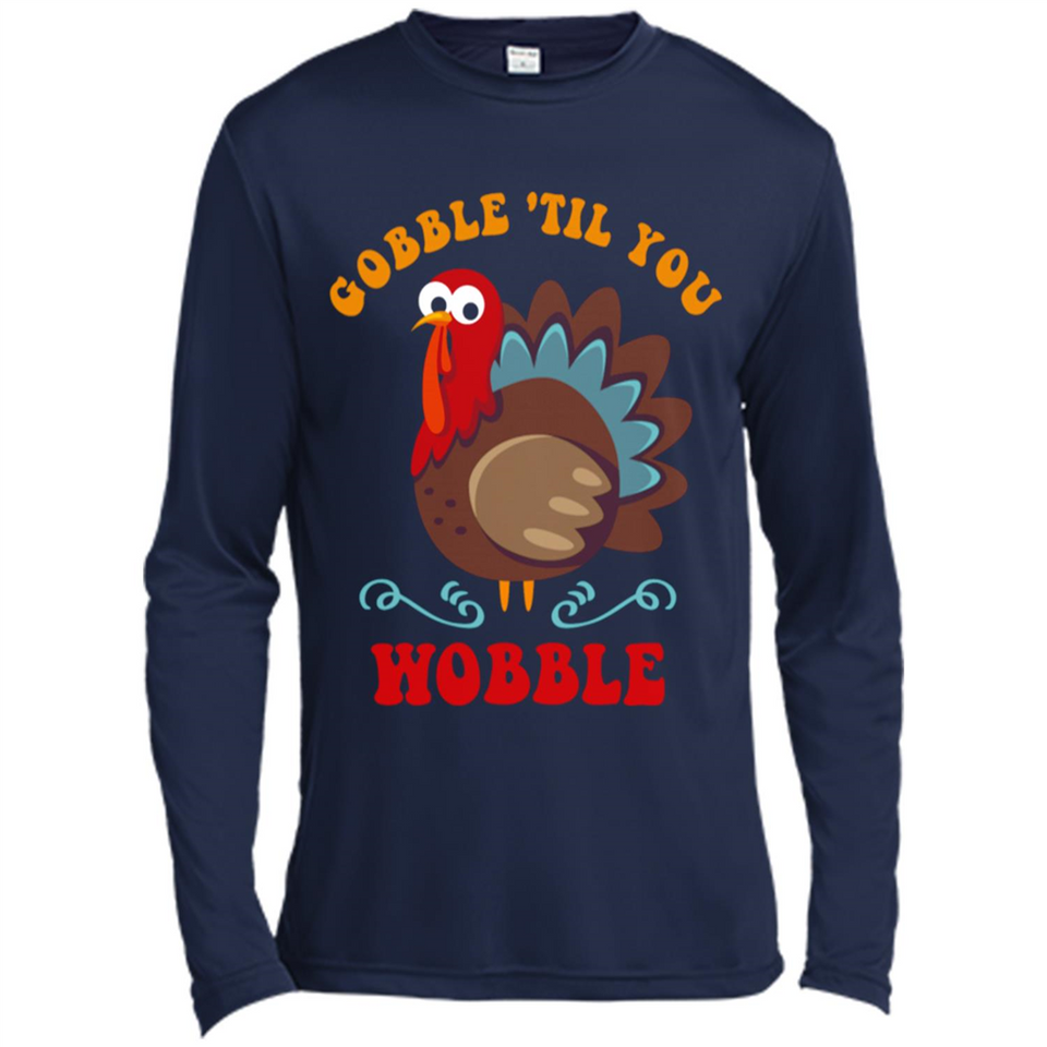 Thanksgiving Gobble Wobble Turkey - Canvas Long Sleeve T-Shirt