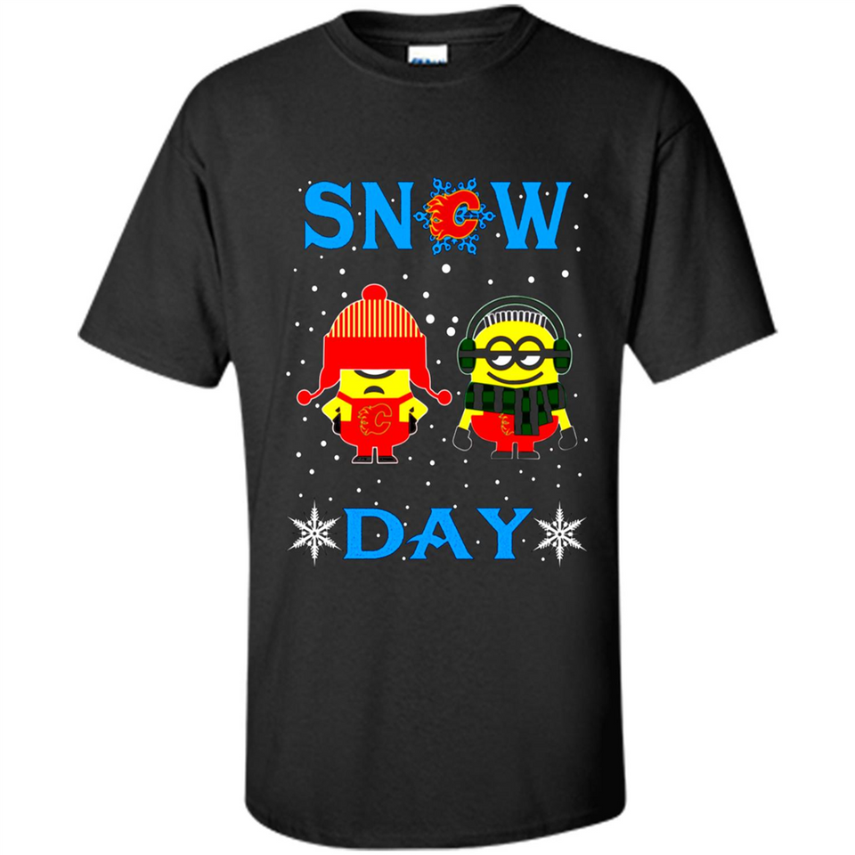 Snow Day Shirt For Calgary Flames Vs Minion Fans pingpong