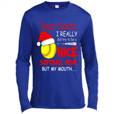 Dear Santa I Really Did Try To Be A Nice Softball Mom T-Shirt - Canvas Long Sleeve T-Shirt