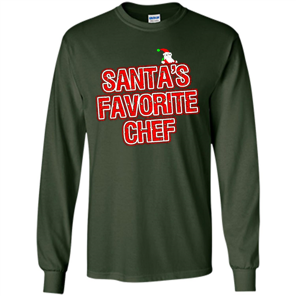 Funny Christmas Clothes - Santas Favorite Chef - Long Sleeve T-Shirt