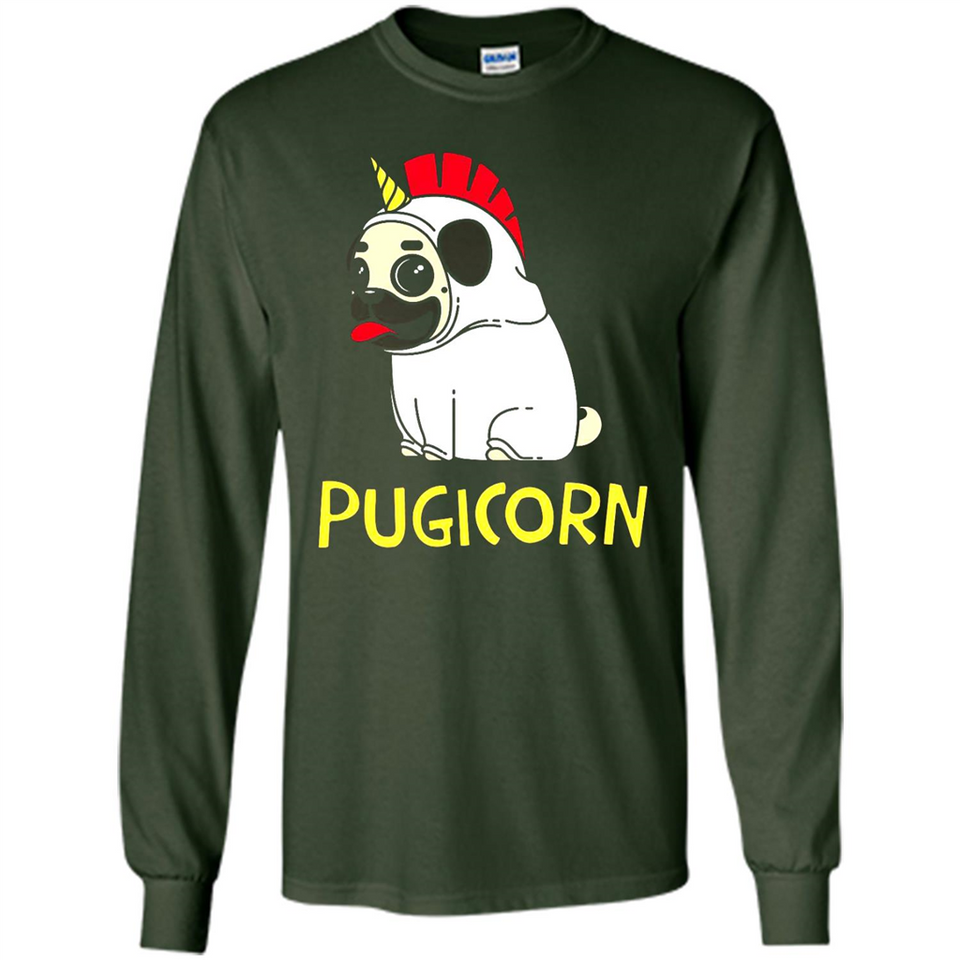 Pugicorn Pug Unicorn Funny Shirt PINGPONG - Long Sleeve T-Shirt