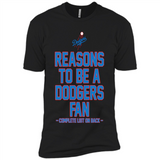 Reasons to be a Los Angeles Dodgers Fan Complete List on Back - Premium Short Sleeve T-Shirt