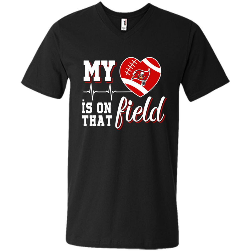 Tampa Bay Buccaneers Football My Heart is on that Field - Men's V-Neck