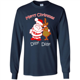 Christmas T-Shirt Santa And Reindeer Dilly Dilly - Long Sleeve T-Shirt