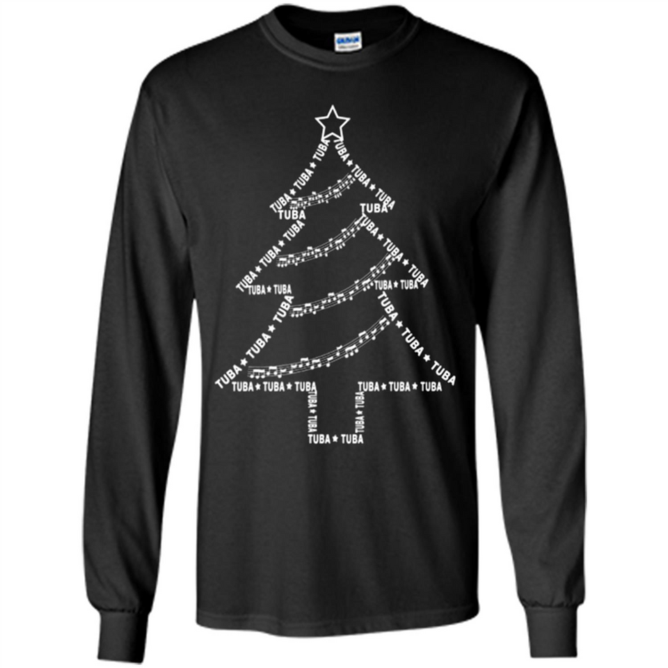 Tuba Text Christmas Tree Musical Instrument Holiday 1