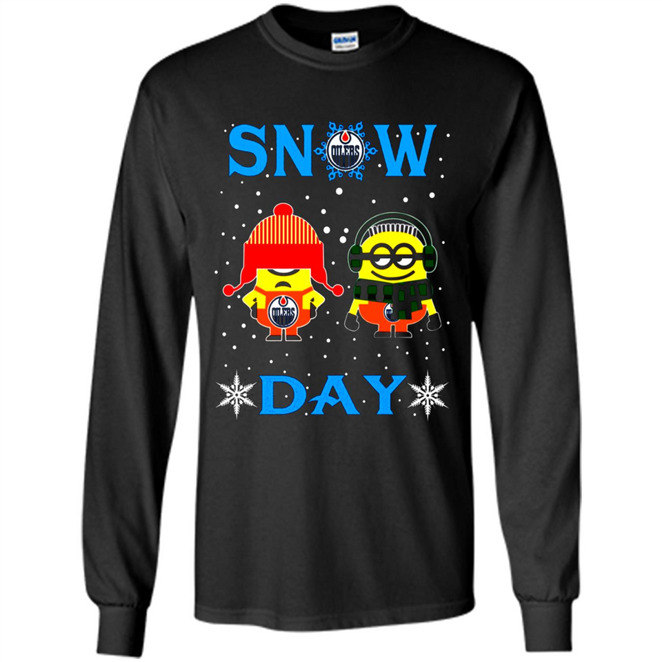 Snow Day Shirt For Edmonton Oilers Vs Minion Fans pingpong
