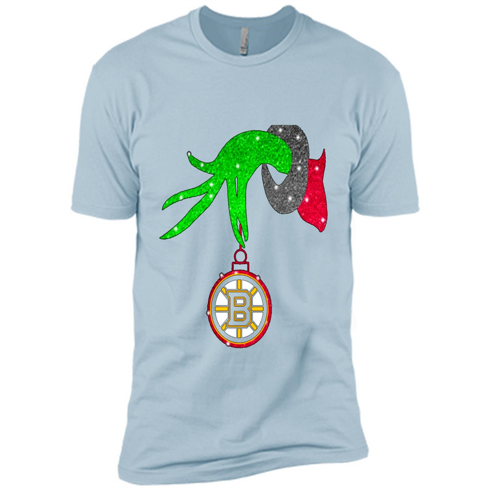 GRINCH HAND HOLDING BOSTON BRUINS GLITTER CHRISTMAS PINGPONG