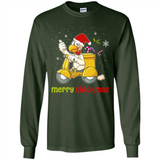 Funny Santa Christmas Chicken Shirt - Merry Chickmas - Long Sleeve T-Shirt