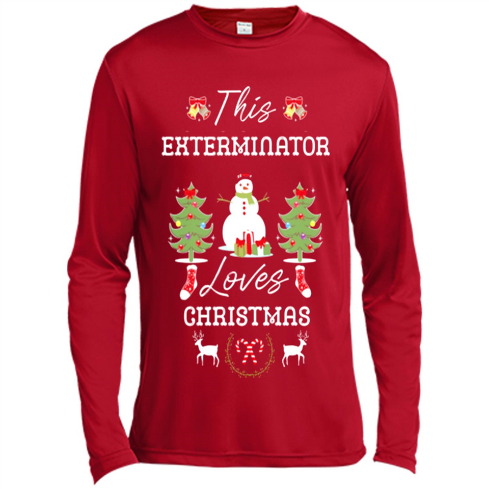 This Exterminator Loves Christmas Tree Shirt with Snowman