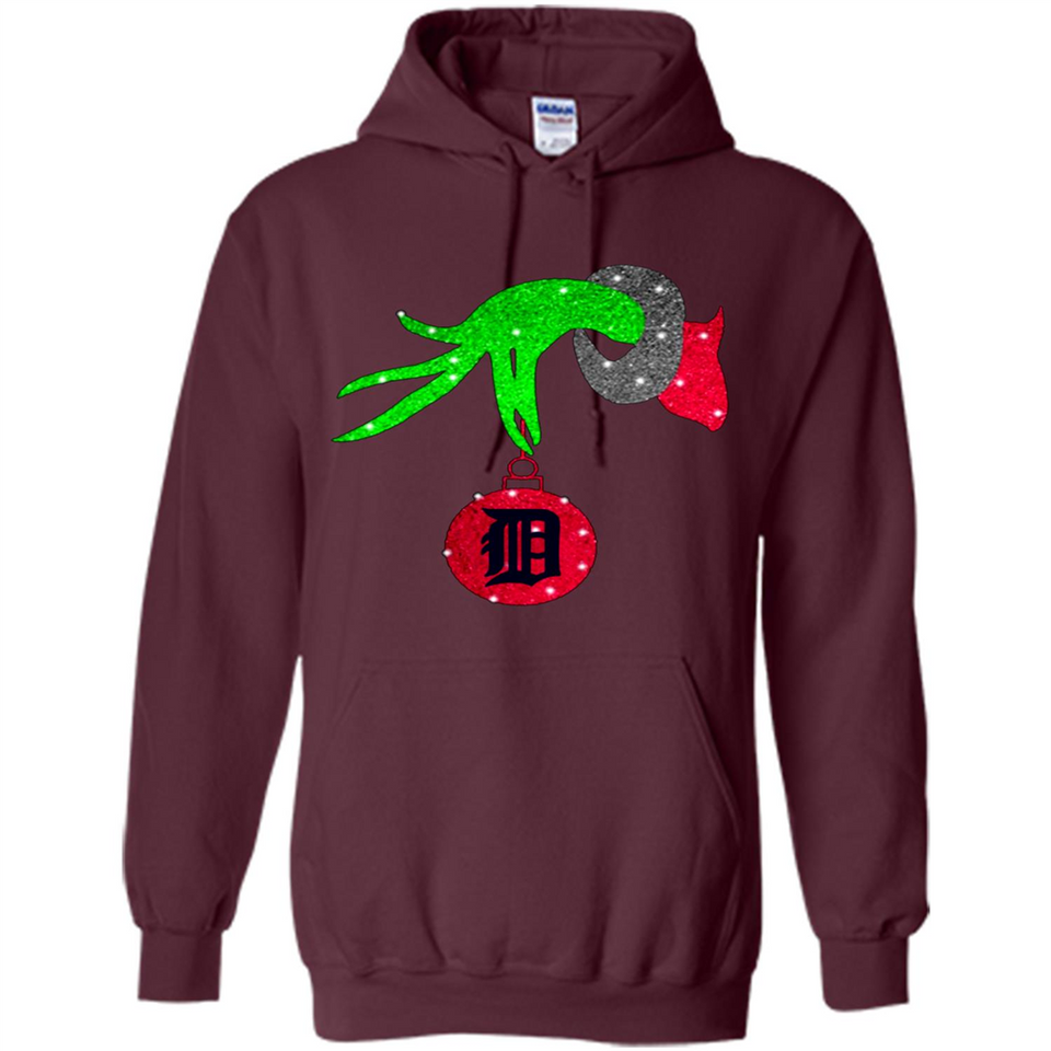 GRINCH HAND HOLDING DETROIT TIGERS GLITTER CHRISTMAS PINGPONG