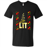 Funny Lets Get Lit Christmas Tree - Men's V-Neck